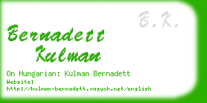 bernadett kulman business card